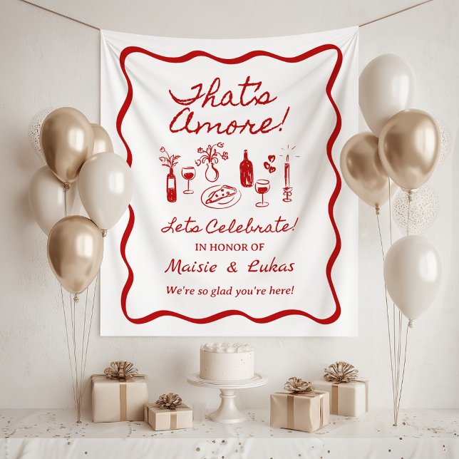 That's Amore Italian Theme Engagement Party Sign Wandteppich (Von Creator hochgeladen)