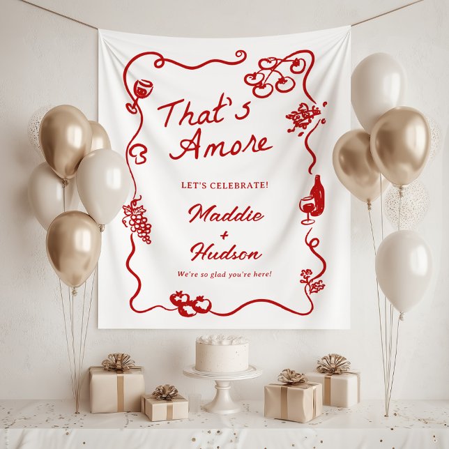 That's Amore Italian Theme Rehearsal Dinner Sign Wandteppich (Von Creator hochgeladen)