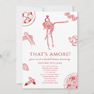 That's Amore Italienische rote Brautparty-Brause S Einladung