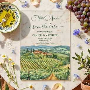 That's Amore Italienischer Weinberg Save the Date Acryleinladungen