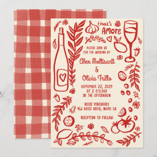 That's Amore Italienisches Essen CUSTOM Hochzeitsf Einladung