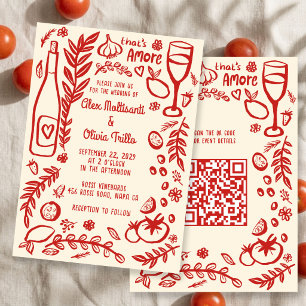 That's Amore Italienisches Essen CUSTOM QR Hochzei Einladung