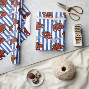That's amore Kirschtomaten blaue Streifen Italieni Geschenkpapier
