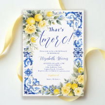 That's Amore Lemon Blaue Fliesen Blumen Hochzeitsd