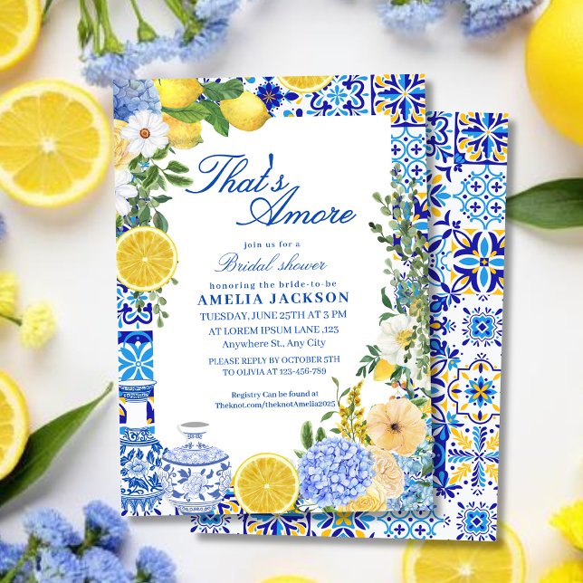 Thats amore mediterranean blue tiles bridal shower einladung (Von Creator hochgeladen)