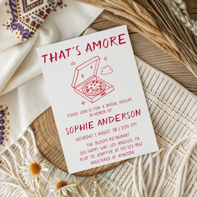 That's Amore Pizza Brautparty Einladung (Von Creator hochgeladen)