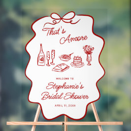 That's Amore Red Doodle Frame Large Welcome Acrylschild