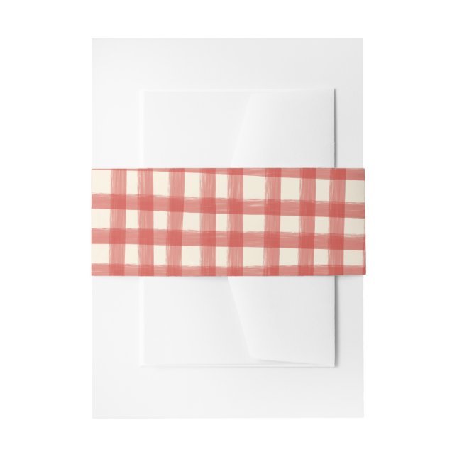 That's Amore Red Plaid Gingham Custom  Einladungsbanderole (Vorderseite Beispiel)
