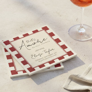 That's Amore Rot Kariert Junggesellinnen-Abschied  Serviette