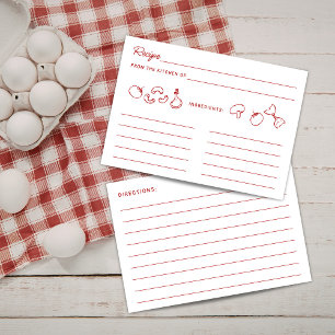 That's Amore rote Doodle-Rezeptkarte Begleitkarte