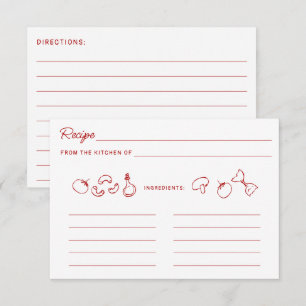 That's Amore rote Doodle-Rezeptkarte Mitteilungskarte