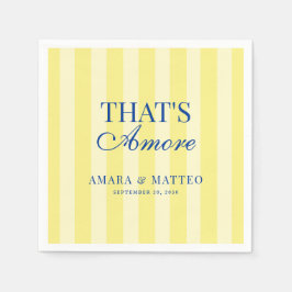 That's Amore Striped Blue & Yellow Wedding Serviette