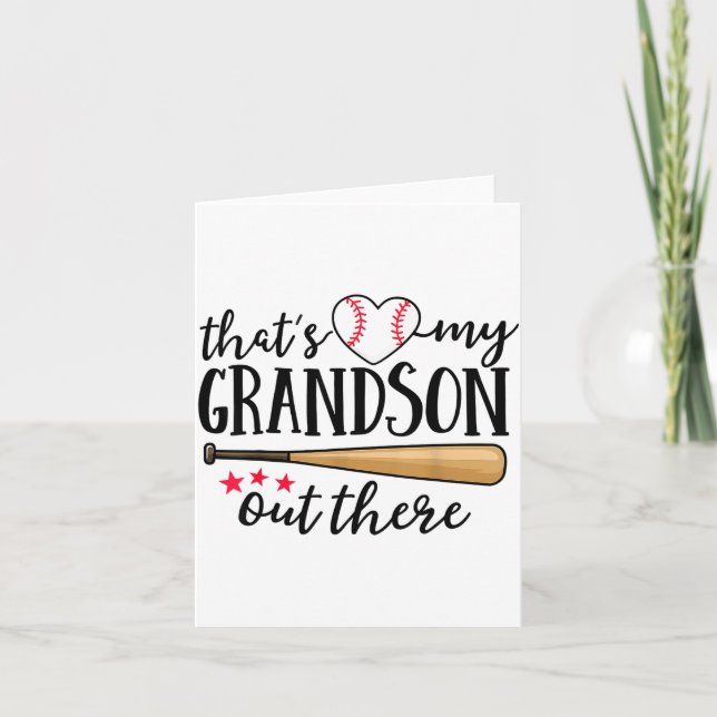 That's My Grandson Out There Baseball Grandma Squa Karte (Vorderseite)