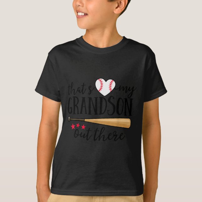 That's My Grandson Out There Baseball Grandma Squa T-Shirt (Vorderseite)