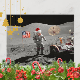 That's One Small Step for Santa Apollo 17 Feiertagspostkarte