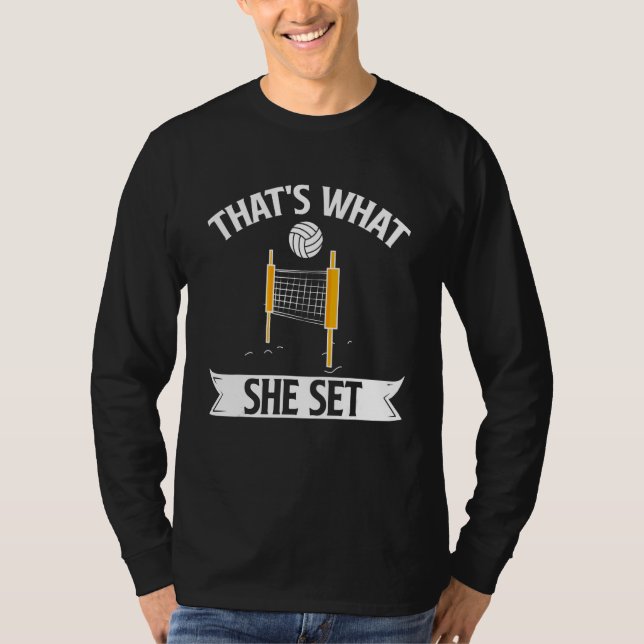 That's What She Set Volleyball Player Sports Team  T-Shirt (Vorderseite)