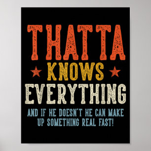 Thatta weiß alles Vatertag Retro Vintage Poster