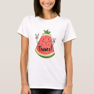 Thawra & Watermelon Lächelnde Revolution mit Frie T-Shirt
