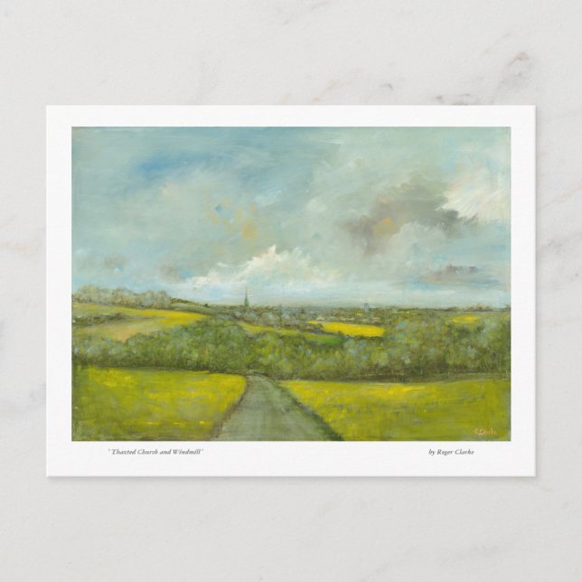 Thaxkirche und Windmühle Postkarte (Vorderseite)