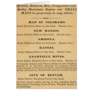 Thayers Karte von Colorado