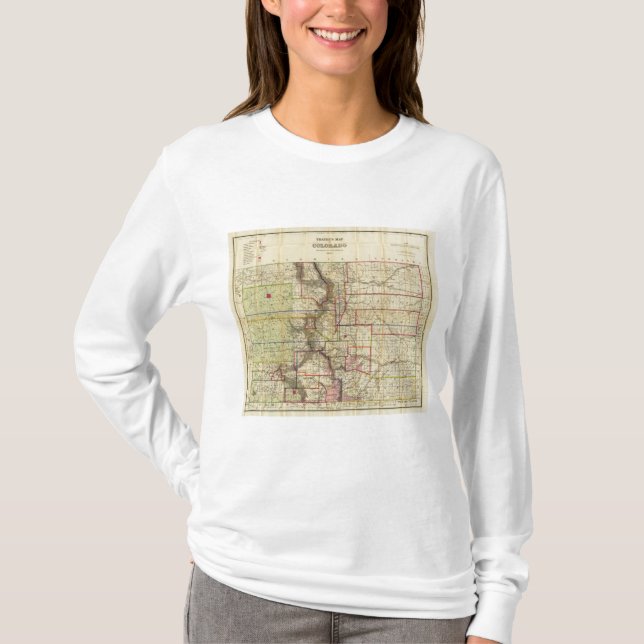 Thayers Karte von Colorado 2 T-Shirt (Vorderseite)