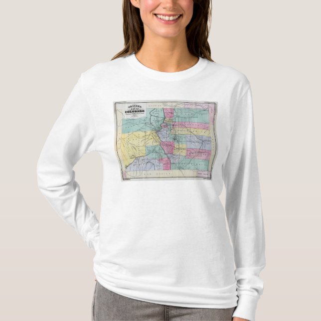 Thayers Karte von Colorado T-Shirt (Vorderseite)