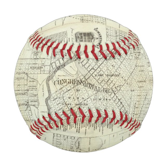 Thayers Karte von Denver Colorado Baseball (Vorderseite)