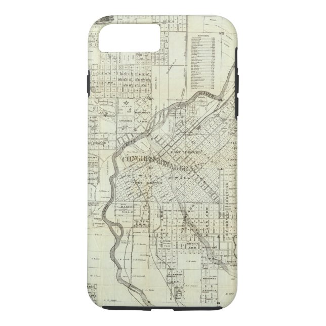 Thayers Karte von Denver Colorado Case-Mate iPhone Hülle (Rückseite)