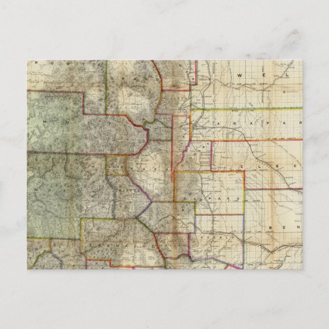 Thayers neue Karte des Staat Colorado (Vorderseite)