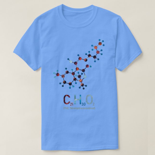 THC Molecule Chemie T-Shirt (Design vorne)