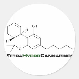 THC Unkraut Runder Aufkleber