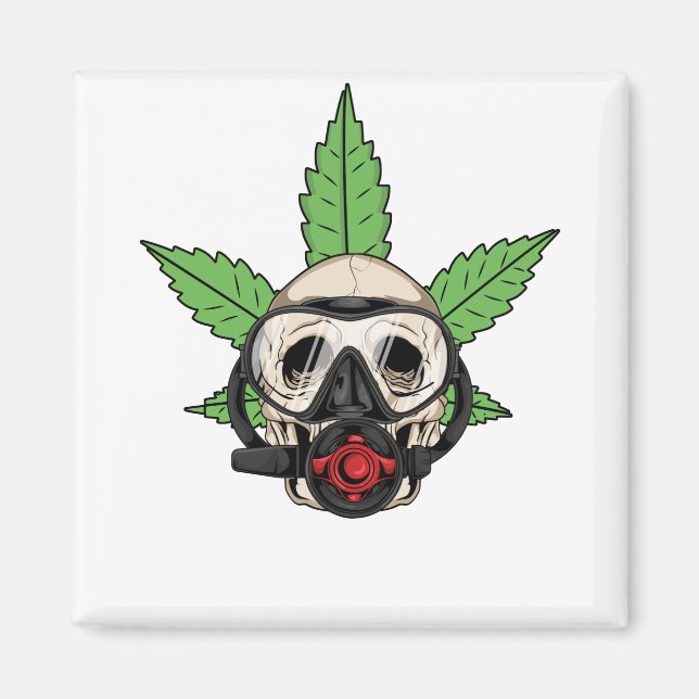 THC Weed Scuba Diver Magnet (Vorne)