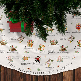 The 12 Days of Christmas | Holiday Monogram Polyester Weihnachtsbaumdecke