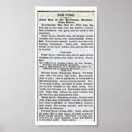 The 1st Preakness - New York Times 28. Mai 1873 Poster