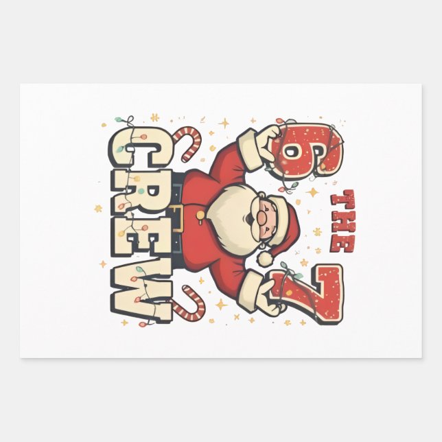 The 6 7 Crew Funny Santa Christmas Meme  Geschenkpapier Set (Vorderseite)