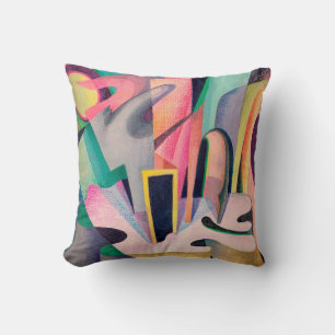 The abstract composition is drawn with watercolors kissen