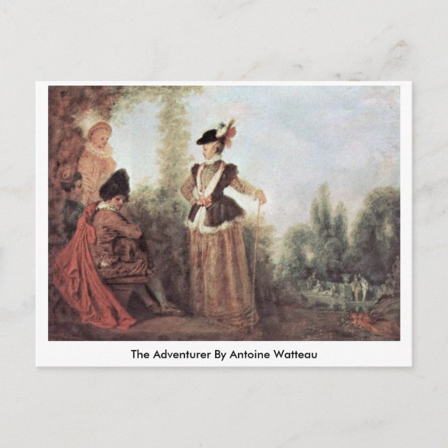 The Adventure By Antoine Watteau Postkarte (Vorderseite)