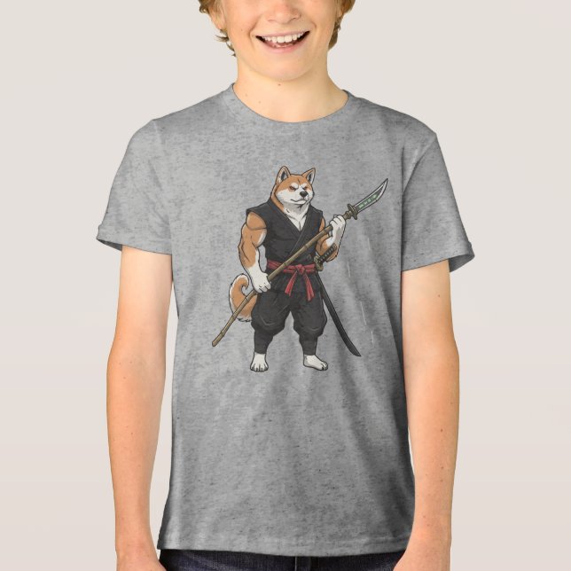 The adventure of the Akita gladiator dog  Tri-Blend Shirt (Vorderseite)