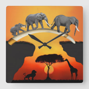 THE AFRICAN ELEPHANT FAMILY QUADRATISCHE WANDUHR
