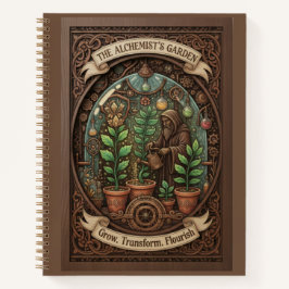The Alchemist's Garden 3D Wood Carved Fantasy  Notizbuch
