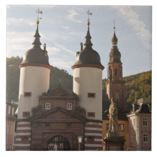 The Alte Brucke in Old Town, Heidelberg, Deutschla Fliese