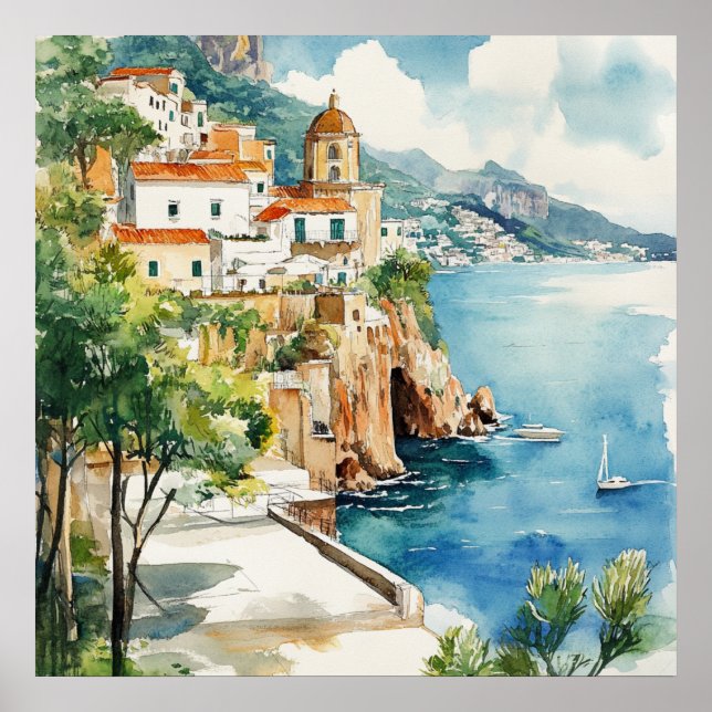 The Amalfi Coast, Italy Poster (Vorne)