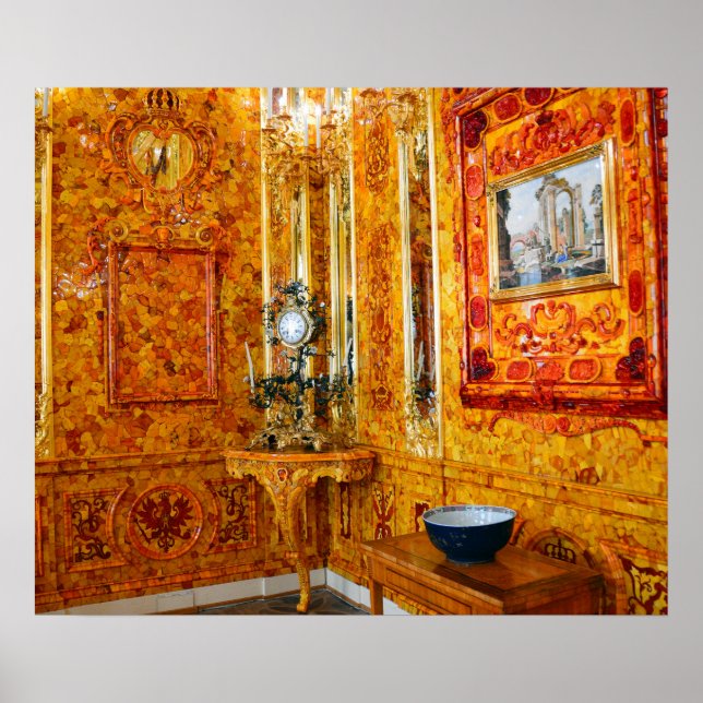 The Amber Room in Catherine Palace, Russia Poster (Vorne)