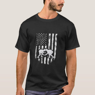The American Flag Wrestling TShirt Distressed Wres