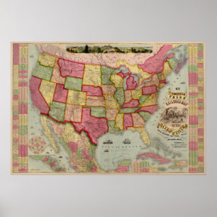 The American Gewerkschaft Railroad Map of the USA, Poster