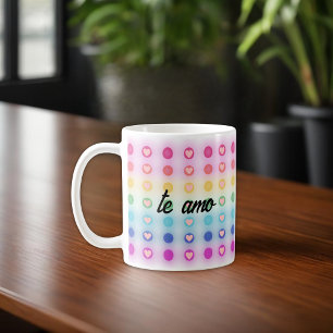 "the amo, mi amor" Regenbogen und Herzromantik Kaffeetasse