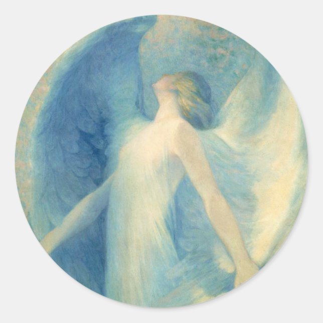 The Angel by William Baxter Closson Runder Aufkleber (Vorderseite)