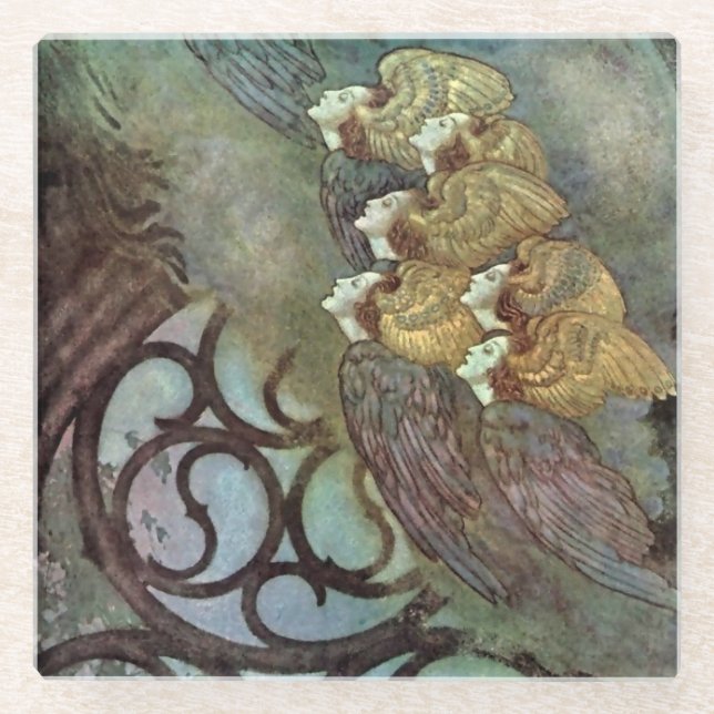 "The Angels" von Edmund Dulac Glasuntersetzer (Vorderseite)