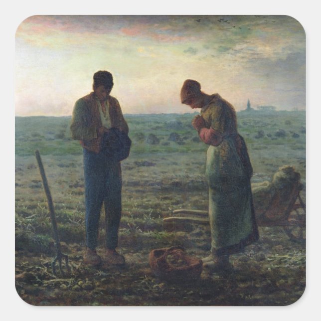 The Angelus, 1857-59 Quadratischer Aufkleber (Vorderseite)