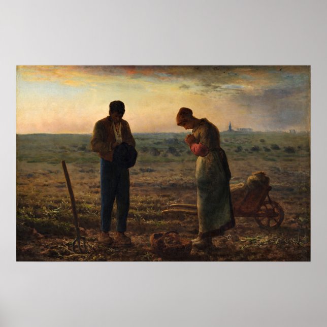 The Angelus by Jean-Francois Millet Poster (Vorne)